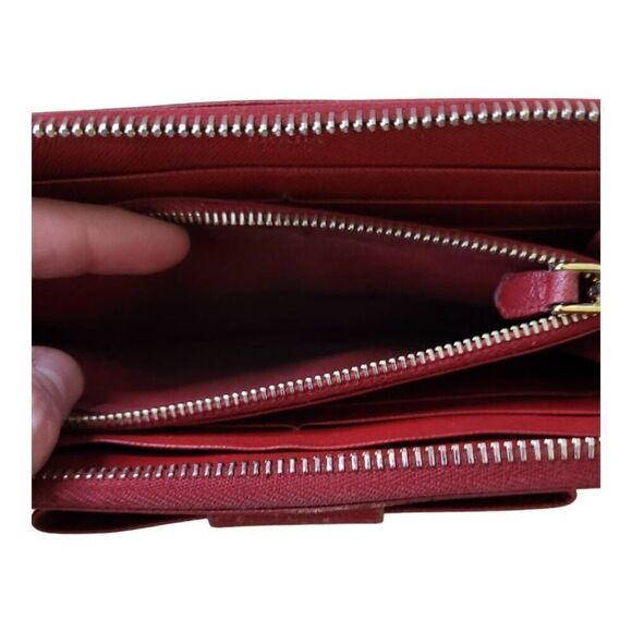 Prada Red Ribbon Wallet with Box and Authentication Card GUC - Picture 9 of 10